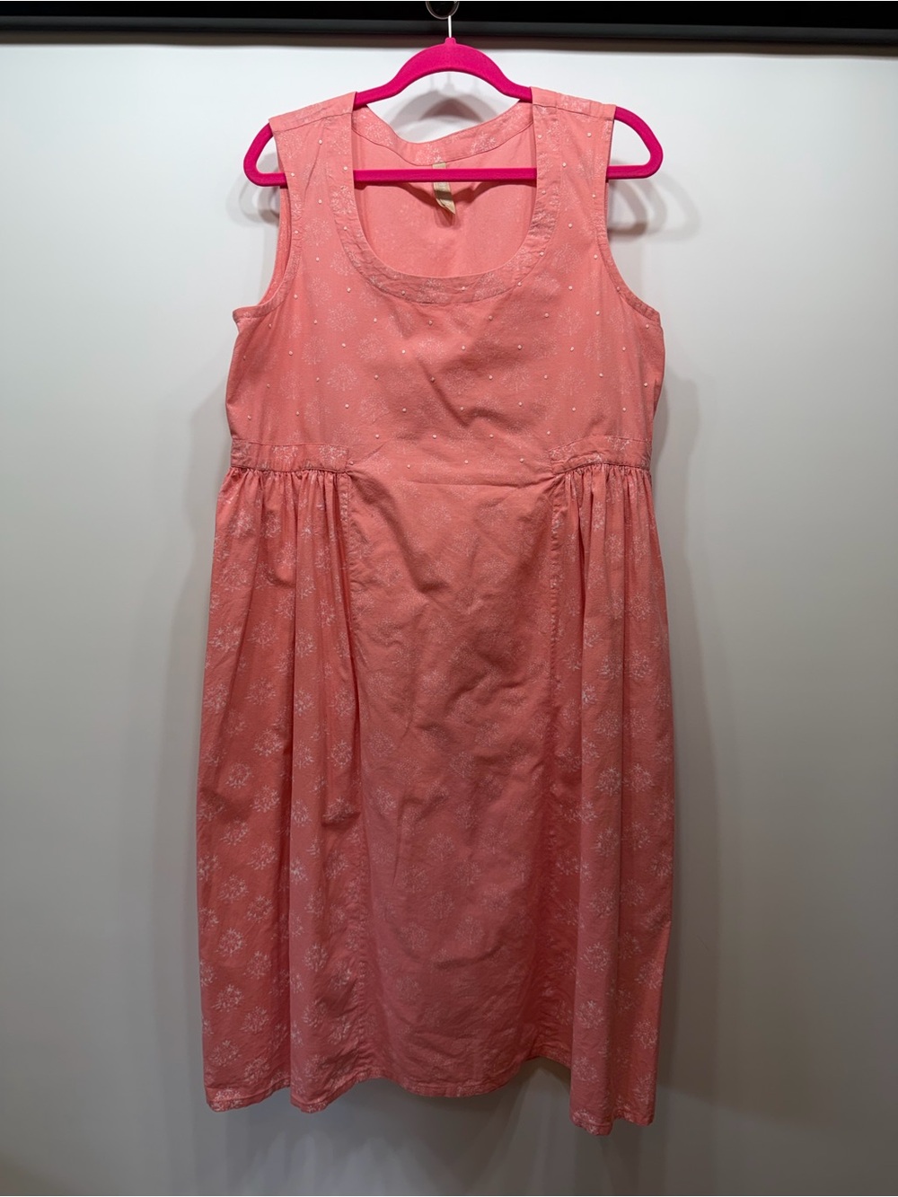 Mata Traders Coral Pink Sleeveless Midi Dress